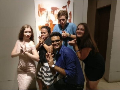 nite out with Russian, Brazilian and Indian Buddies