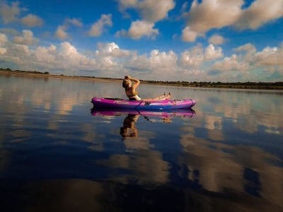 Kayaking on Lake Manatee in central Florida. 