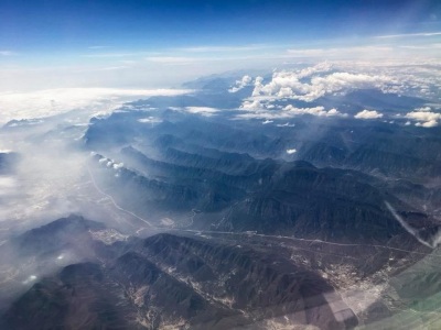 Black Mountains of Mexico, flying over on our way to Guadalajara. 