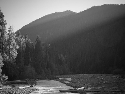 White River, 
Running through Mount Rainier National Park in May,