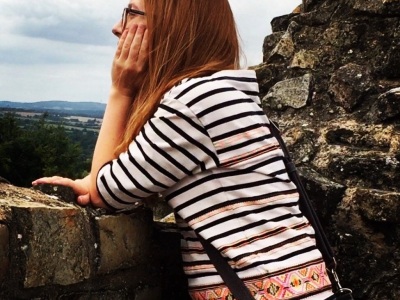 Looking out at the French countryside from a beautiful, ancient chateau.