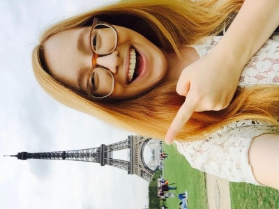 The Eiffel Tower was amazing!  Not sure why I can't get my picture right-side up though...